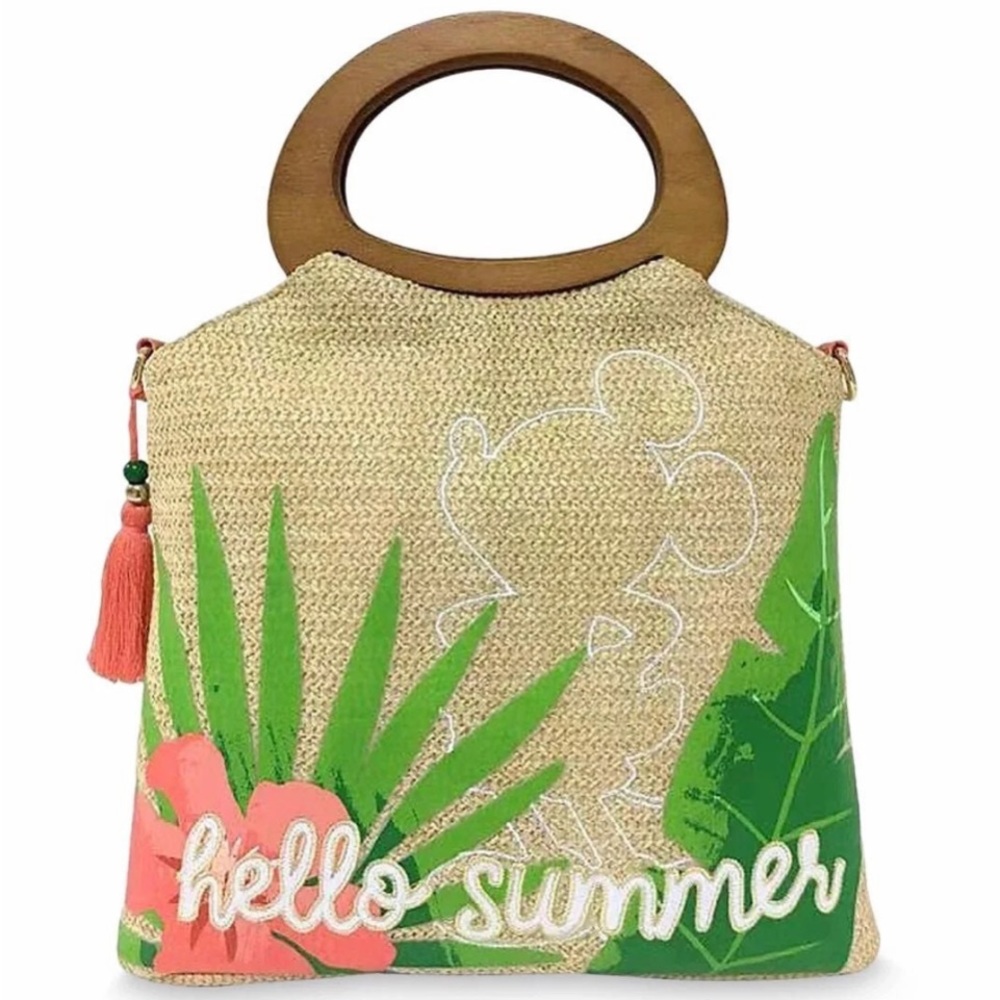 Disney Parks Mickey Mouse Tropical Raffia Handbag